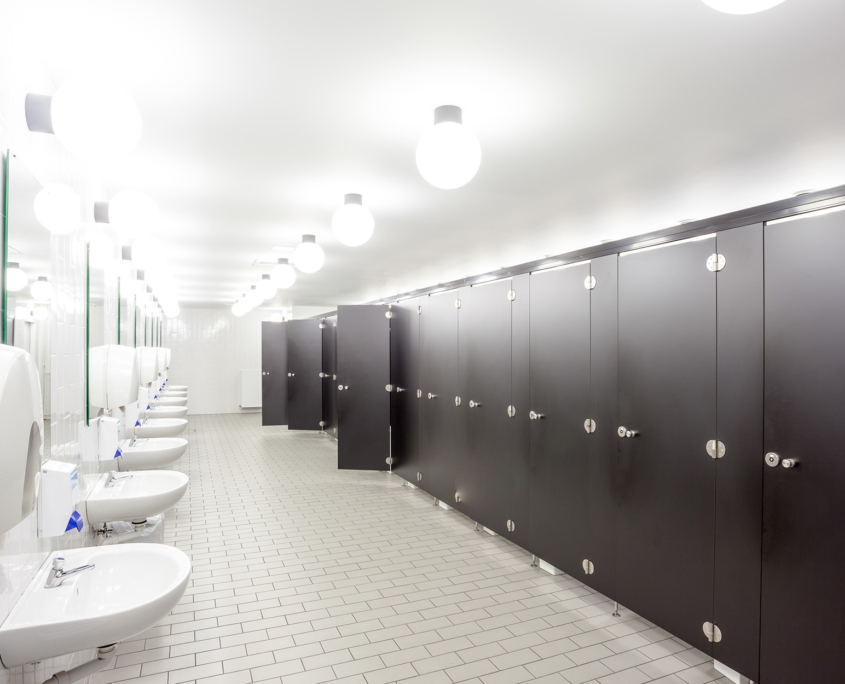 Side View Of A Large Clean Bathroom