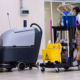 Robotic Floor Cleaner With Janitor And Cart